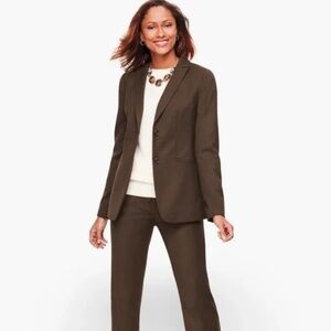 Talbots Italian Luxe Flannel Brown Blazer